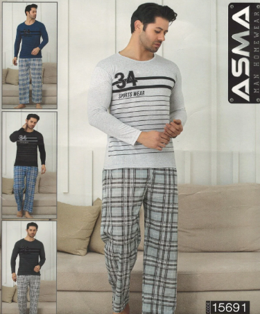 pijama asma barbati gri