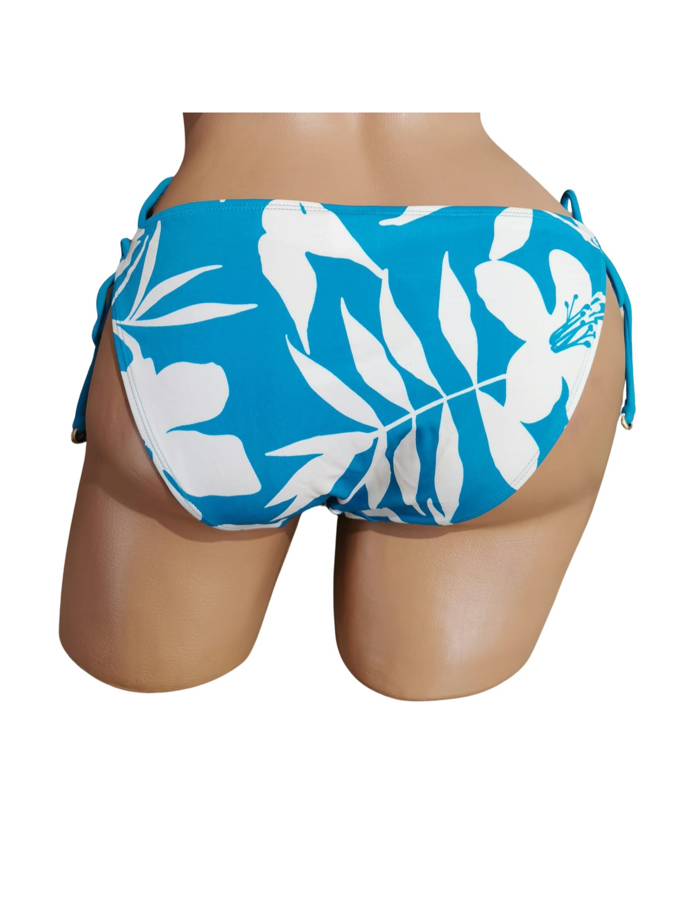 Hunkemöller Slip de Baie Flower Tanga Alb / Turcoaz – Bikini Bottom Damă