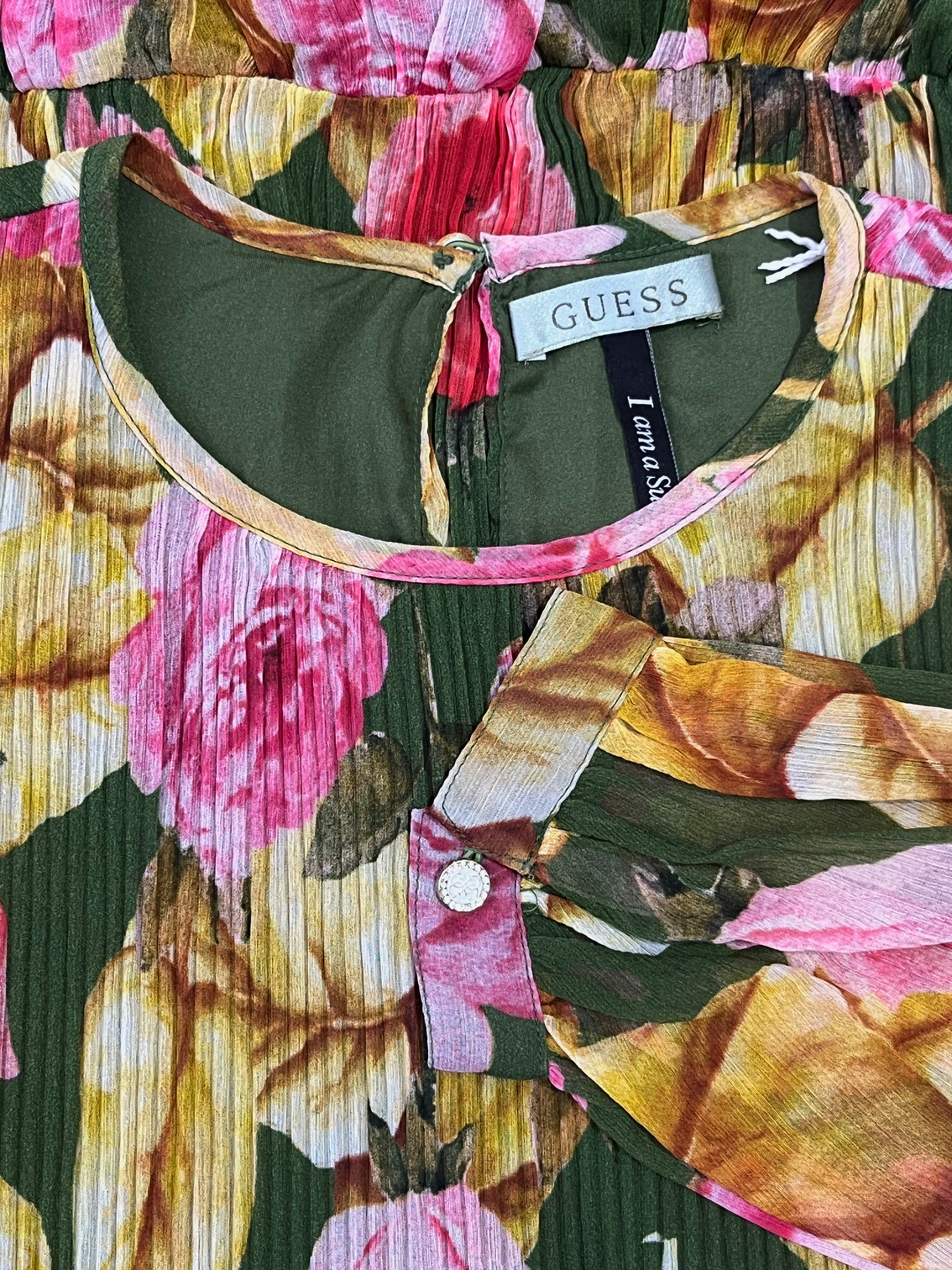 GUESS Rochie florală verde damă