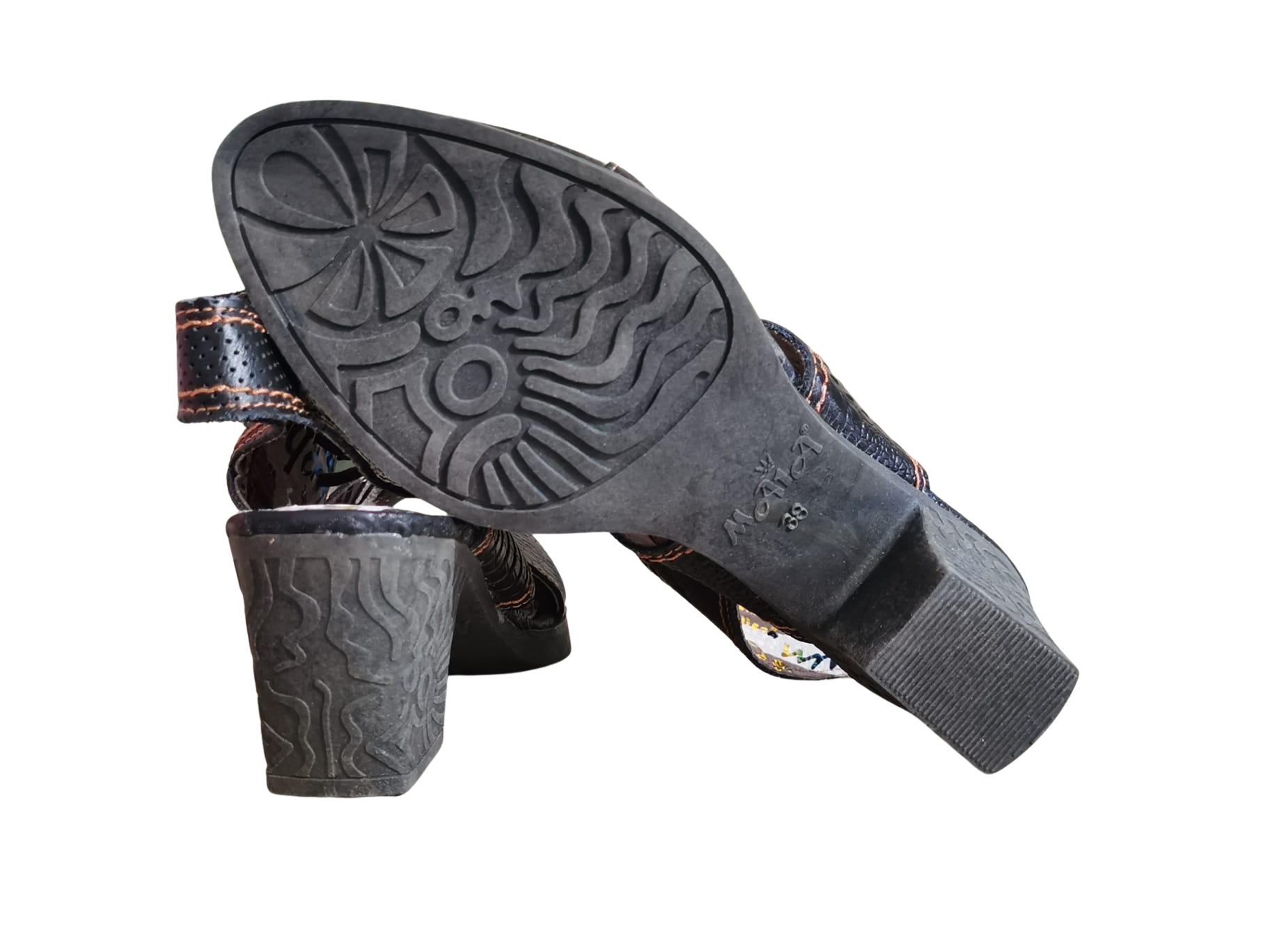 TMA Eyes Sandale cu toc Maia damă – Piele naturală interior/exterior, închidere cu siret, toc 6 cm